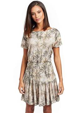 khujo Kleid PENDARA Jerseykleid mit U-Bootausschnitt und asymmetrischem Volant-Saum von khujo