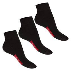 kicker Damen & Herren Kurzschaft Socken (3 Paar) - Schwarz 43-46 von kicker