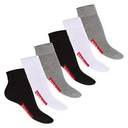 kicker Damen & Herren Kurzschaft Socken (6 Paar) - Schwarz Weiß Grau 43-46 von kicker