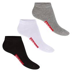 kicker Damen & Herren Sneaker Socken (3 Paar) - Schwarz Weiß Grau 47-50 von kicker