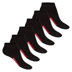 kicker Damen & Herren Sneaker Socken (6 Paar) - Schwarz 39-42 von kicker