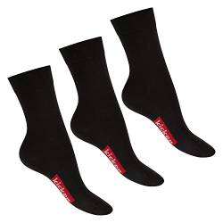 kicker Damen & Herren Socken (3 Paar) Sportliche Baumwollsocken - Schwarz 39-42 von kicker