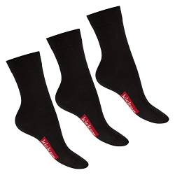 kicker Damen & Herren Socken (3 Paar) Sportliche Baumwollsocken - Schwarz 43-46 von kicker