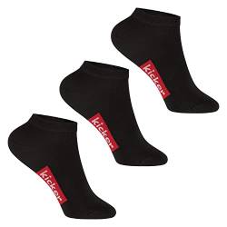 kicker Kinder Sneaker Socken (3 Paar) Schwarz 23-26 von kicker