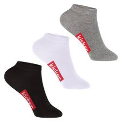 kicker Kinder Sneaker Socken (3 Paar) Schwarz Weiß Grau 27-30 von kicker