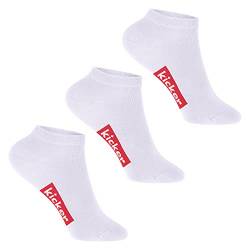 kicker Kinder Sneaker Socken (3 Paar) Weiß 23-26 von kicker