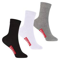 kicker Kinder Socken (3 Paar) Schwarz Weiß Grau 27-30 von kicker