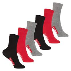 kicker Kinder Socken (6 Paar) Schwarz Rot Grau 31-34 von kicker
