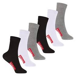 kicker Kinder Socken (6 Paar) Schwarz Weiß Grau 35-38 von kicker