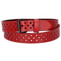 kiddybelts Ledergürtel Mini 20mm in Rot mit durchgehender Lochung und dunkler Rollschließe (KB18-360) sehr weiches Vollrindleder von kiddybelts