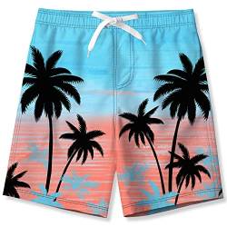 kids4ever Badehose Jungen 3D Hawaii Schnell Trocknend Badeshorts mit Netzfutter Sommer Strand Kurze Hose Schwimmhose Kinder 7-8 Jahre von kids4ever