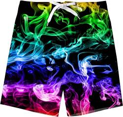 kids4ever Badehose Jungen Kinder Lustig 3D Badeshorts Buntes Elastischer Boarshorts Sommer Hawaii Urlaub Strand Surf Swim Short mit Netzfutter von kids4ever