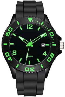 kieyeeno Herren-Armbanduhr, analog, digital, Quarz, Militär, Stoppuhr, 50 m, wasserdicht, analog, mit Armband aus Silikon, grün von kieyeeno