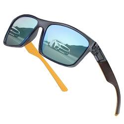kieyeeno Herren Polarisierte Sonnenbrille, UV400 Vintage Rechteckig Polarisierte Leichte TR90 rahmen, Outdoor Sportarten Sonnenbrillen für Fahren Wandern Golf Angeln von kieyeeno