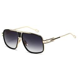 Kimorn Sonnenbrille für Herren im klassischen Retro-Design, Metallrahmen, AE0336, Goldener Rahmen, graue Linse von kimorn