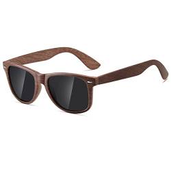 kimorn Polarisierte Sonnenbrille Klassische Unisex Horn Umrandet 80's Retro Eyewear AE0300 (Imitation wood grain, 52) von kimorn