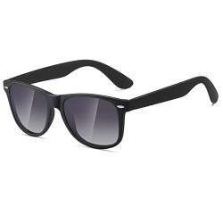 kimorn Polarisierte Sonnenbrille Klassische Unisex Horn Umrandet 80's Retro Eyewear AE0300 (Schwarz&Allmählich Grau, 52) von kimorn