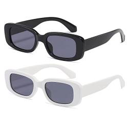 kimorn Rechteckig Sonnenbrillen für Damen Herren Trendige Retro Mode Brille 90er Vintage modisch UV 400 Schutz Quadratischer Rahmen K1200 von kimorn