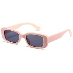 kimorn Rechteckig Sonnenbrillen für Damen Herren Trendige Retro Mode Brille 90er Vintage modisch UV 400 Schutz Quadratischer Rahmen K1200 von kimorn
