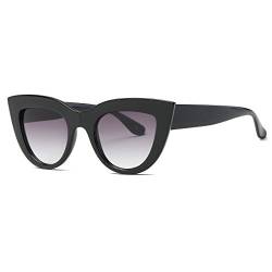 kimorn Sonnenbrille für Damen Metall Scharniere Cat Eye Kunststoffrahmen Sonne Gläser K0568 (Schwarz&Rauch) von kimorn