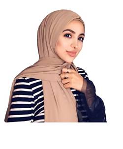 kine morderner weicher chiffon hijab kopftuch highquality schal in vielfältigen farben (beige r) von kine