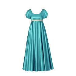 kinstell Regency Kleider für Frauen 1800er Jahre Kleid Satin Vintage Regency Kleid Schärpe viktorianisches Tee Party Kleid von kinstell