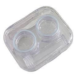 kiskick Kontaktlinsenbehälter, transparenter, bunter Kontaktlinsenbehälter-Halter mit niedlichem Schleifen-Design, leicht zu öffnender Deckel, Farbsichtbarkeit, vollständiger Schutz, transparente von kiskick