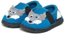 kitz-pichler Bobby Wolf - Kinder-Hausschuh für Jungen & Mädchen - bequemer Kinder-Filzhausschuh mit Gummizug und wasserfester Sohle Arctic Blue | 28 von kitz-pichler