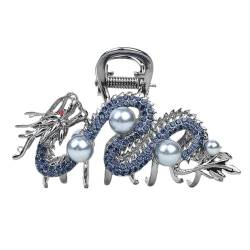 Blauer Drachen-Haarnadel mit Perle, schlichtes Hai-Mode-Accessoire, einfache N4k4 H Haarnadel, Clip, Haar-Temperament-Klaue von kkiuop