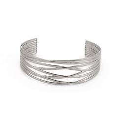 KKJOY Edelstahl Manschettenarmband Bohemia Indian Open Bangle Schmuck Modeschmuck Geschenk für Frauen Mädchen von kkjoy