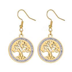 KKJOY Lebensbaum Ohrringe Edelstahl Familie Baum des Lebens Anhänger Ohrringe Inspirational Amulett Schmuck Spirituelle Geschenke für Frauen Männer von kkjoy