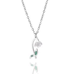 kkjoy Edelstahl Geburtsmonat Blume Halskette 12 Monate Geburtstag Blume Anhänger Halskette Beste Freund Halskette Schmuck für Frauen Mädchen von kkjoy