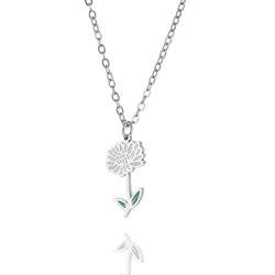 kkjoy Edelstahl Geburtsmonat Blume Halskette 12 Monate Geburtstag Blume Anhänger Halskette Beste Freund Halskette Schmuck für Frauen Mädchen von kkjoy