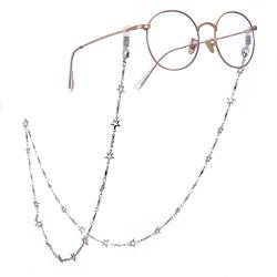 kkjoy Frauen Brillen Ketten Brillenband mit Sternen und Blumen Dekoration Mädchen Brillenbänder Halter Halskette Gesichtsmaske Lanyards von kkjoy