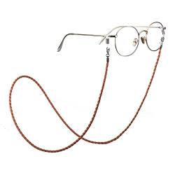 kkjoy Geflochtenes Leder-Brillenband, Brillenkette, Sonnenbrillen, Lanyards, Lesebrillenriemen, Halter, Brillenzubehör, für Damen und Herren von kkjoy