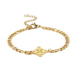 kkjoy Hexenknoten Armband Edelstahl Pagan Wicca Symbol Magic Knot 4-Spitz Keltischer Knoten Hexerei Armband für Frauen Mädchen von kkjoy