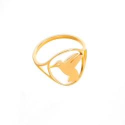 kkjoy Vögel Ring Edelstahl Adler Schwalbe Danding Kran Tukan Ring für Jahrestag Versprechen Ring Schmuck Geschenk für Frauen Charming Damen von kkjoy