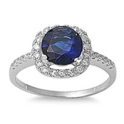 kleine Schätze - Damen-Ring/Verlobungsring - 925 Sterlingsilber -Blau Saphir von kleine Schätze