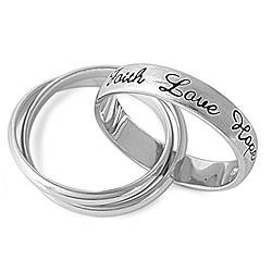 kleine Schätze - Damen-Ring/Verlobungsring - 925 Sterlingsilber -Faith Hope Love DREI Stück von kleine Schätze