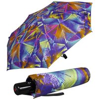 Knirps® Taschenregenschirm leichter, kompakter Schirm mit Auf-Zu-Automatik, schönes Design für Damen - farbenfroh bunt Surf von knirps