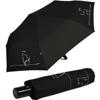 Knirps® Taschenregenschirm leichter, kompakter Schirm mit Auf-Zu-Automatik, schönes Katzen Design für Damen - Cat move von knirps