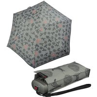 Knirps® Taschenregenschirm winziger Damen-Taschenschirm, leicht und flach, für die Handtasche - Travel Christina grey von knirps