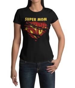 Beste Mama T-Shirt Mutti Geschenkidee für Frauen Super Mom Shirt Damen für Frauentag werdende Mütter modern stylisches Oberteil Muttertagsgeschenk beliebte Bekleidung Black XS-3XL (Schwarz, XS) von knut Fashion & Streetwear