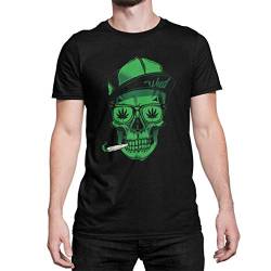 Cooles Totenkopf Hip Hop Style Herren T-Shirt Old Skull Hardcore Schädel Tshirt Kurzarm Oberteil für Männer Shirt aus Baumwolle Regular Fit Schwarz S-5XL (Schwarz, S) von knut Fashion & Streetwear