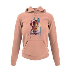 Französisch Bulldog Damen Hoodie - Lustige Geschenke für Frauen Kapuzenpullover Sweatshirt angenehm weich in Schwarz Rosa Weiß und Grau Regular Fit Figurbetont für Hundeliebhaber gr. S-3XL von knut Fashion & Streetwear