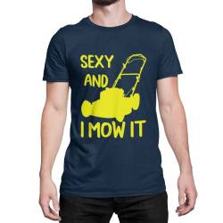 Lustiges Herren T-Shirt für echte Hobby Gärtner mit Spruch -Sexy and I mow it- Männer Shirt Trendiger Fanartikel für den Gartenfreund als Geschenk zu jeden Anlass in Gr. S-5XL (3XL, Navy Blau) von knut Fashion & Streetwear