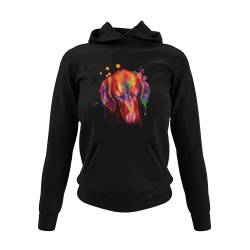 Magyar Vizsla Hoodie Damen Kapuzenpullover Frauen mit Hundemotiv Ungarischer Vorstehhund für Hundemama oder Liebhaber als Geschenk oder zum Geburtstag Gr. XS-XXXL (Schwarz, M) von knut Fashion & Streetwear