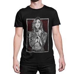 Modern Stylisches Herren T-Shirt Bedruckt mit Motiv Tattoo Girl Kurzarm Oberteil Bekleidung für Männer Inked für Tattooliebhaber Baumwolle Regular Fit Schwarz Grün Weiß XS-XXXL (Schwarz, XXXL) von knut Fashion & Streetwear