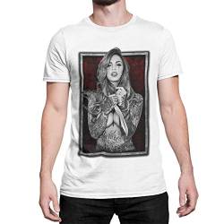 Modern Stylisches Herren T-Shirt Bedruckt mit Motiv Tattoo Girl Kurzarm Oberteil Bekleidung für Männer Inked für Tattooliebhaber Baumwolle Regular Fit Schwarz Grün Weiß XS-XXXL (Weiß, M) von knut Fashion & Streetwear