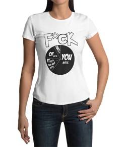 Modern Trendiges Spaß Damen T-Shirt Aufdruck Statement Sarkasmus Tshirt Kurzarm Oberteil für Frauen Lustiges Shirt aus Baumwolle Damenbekleidung Regular Fit Gr. XS - XXXL (Weiß, M) von knut Fashion & Streetwear